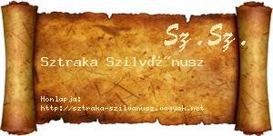 Sztraka Szilvánusz névjegykártya